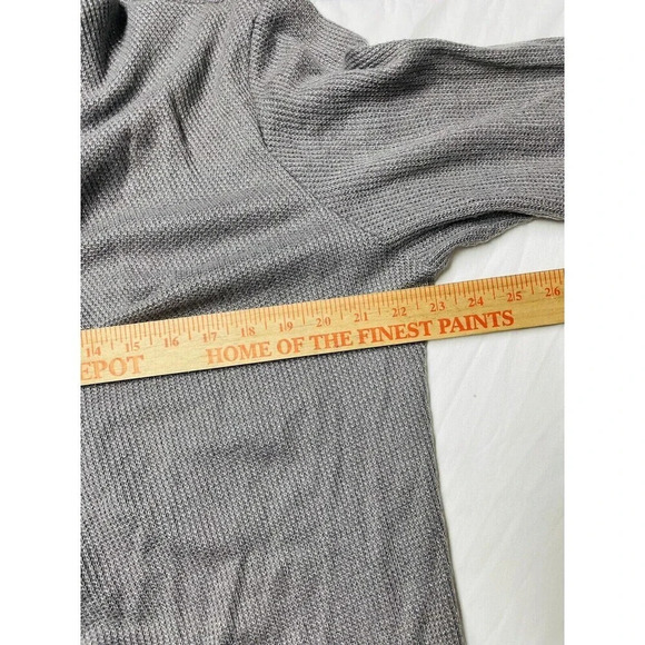 Sunday Womens Knit Metallic Cardigan Sz 1X Button Up Gray Long Sleeve Asymmetric - Picture 6 of 7